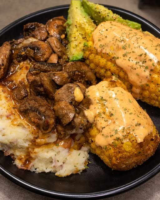 Savory Mushroom & Creamy Corn Cake Platter