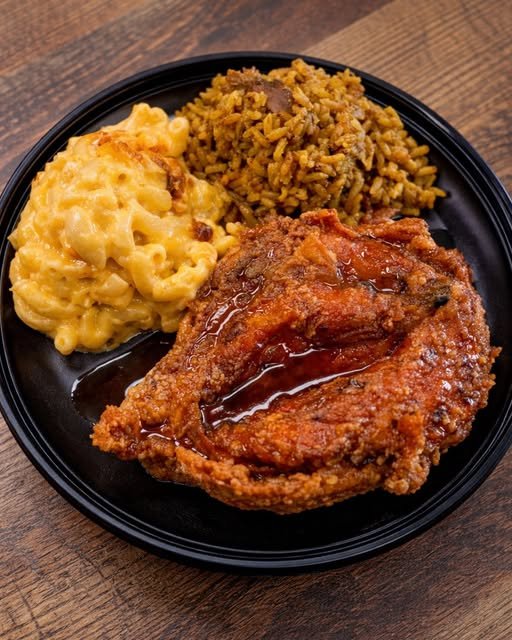 Crispy Glazed Chicken with Mac & Cheese