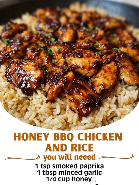 Skillet Honey BBQ Chicken and Rice